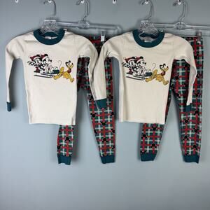 Hanna Andersson Kids Disney Mickey Mouse Holiday Long John Pajama Sets Size 5